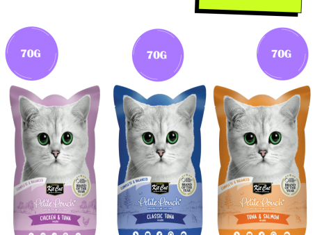 Kit Cat Classic Tuna, Chicken & Tuna and Tuna & Salmon Fish Cat Wet Food Combo on Sale