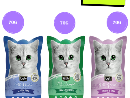 Kit Cat Tuna & White Fish, Chicken & Tuna and Classic Tuna Cat Wet Food Combo on Sale