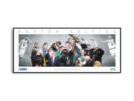 BOSTON CELTICS PANORAMIC COLLAGE PRINT FRAMED WINGS Online Hot Sale