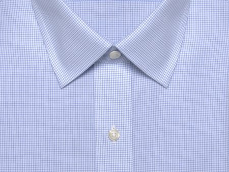 Classic Fit Blue Mini Check Spread Collar Supima® Cotton Non-Iron Broadcloth Dress Shirt Hot on Sale