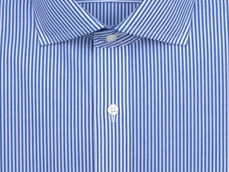 Classic Fit Blue Bengal Stripe English Spread Collar Supima® Cotton Non-Iron broadcloth Dress Shirt (B T) Online Sale