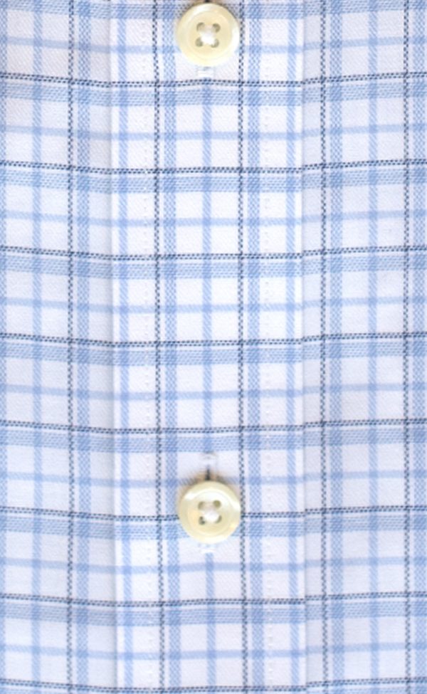 Classic Fit Blue   Navy Twill Check Button-Down Collar Supima® Cotton Non-Iron Sport Shirt For Cheap