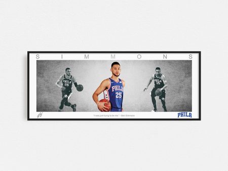 BEN SIMMONS PANORAMIC COLLAGE PRINT SIGNED FRAMED WINGS on Sale