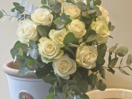 A Dozen Roses in White or Pink Online Sale