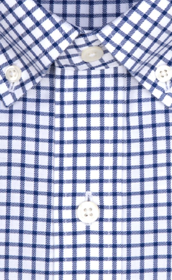 Classic Fit Blue Twill Check Button-Down Collar Supima® Cotton Non-Iron Sport Shirt Online Sale