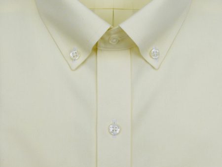 Tailored Fit Yellow Solid Button-Down Collar Supima® Cotton Non-Iron Pinpoint Oxford Dress Shirt Online Sale