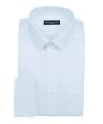 Tailored Fit White Solid Spread Collar French Cuff Supima® Cotton Non-Iron Pinpoint Oxford Dress Shirt Hot on Sale