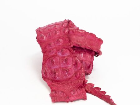 90-99 cm Grade 1 Bright Pink Matte Nile Crocodile Backstrap Leather Online