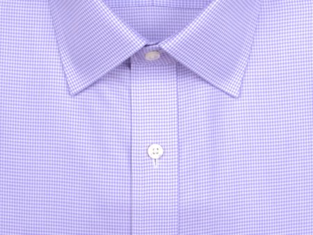 Tailored Fit Purple Houndstooth Spread Collar Supima® Cotton Non-Iron Twill Dress Shirt Discount