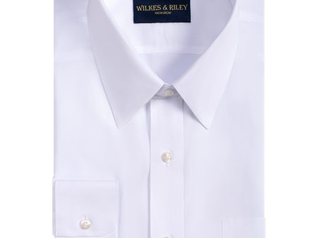 Classic Fit White Point Collar Non-Iron Pinpoint Oxford Dress Shirt Online Sale