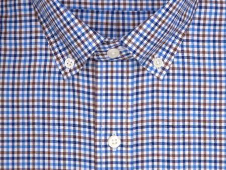 Tailored Fit Multi Color Check Button-Down Collar Supima® Cotton Twill Non-Iron Sport Shirt (B T) Cheap