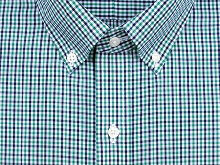 Classic Fit Green   Navy Tattersall check Button-Down Collar Supima® Non-Iron Cotton Broadcloth Sport Shirt Online now