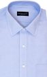 Tailored Fit Blue Solid Spread Collar Supima® Cotton Non-Iron Pinpoint Oxford Dress Shirt (B T) Online Sale