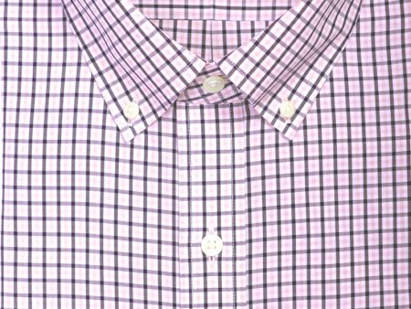 Classic Fit Pink   Navy check Button-Down Collar Supima® Non-Iron Cotton Broadcloth Sport Shirt on Sale