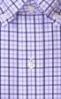 Classic Fit Lavender   Navy Tattersall Button-Down Collar Supima® Cotton Non-Iron Broadcloth Sport Shirt (B T) For Sale