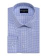 Classic Fit Blue Twill Graph Check Spread Collar Non-Iron Dress Shirt Online Sale