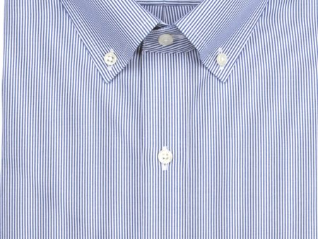 Classic Fit Blue Fine Line Button-Down Collar Supima® Cotton Non-Iron Pinpoint Oxford Dress Shirt Hot on Sale