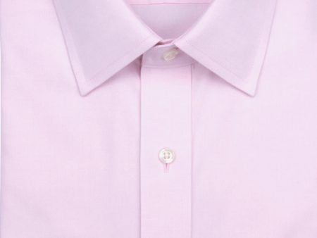 Classic Fit Pink Solid Spread Collar Supima® Cotton Non-Iron Pinpoint Oxford Dress Shirt on Sale