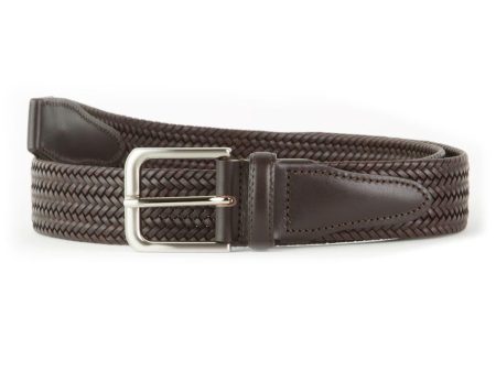 Wilkes & Riley Treccia Brown Leather Braided Belt Online now