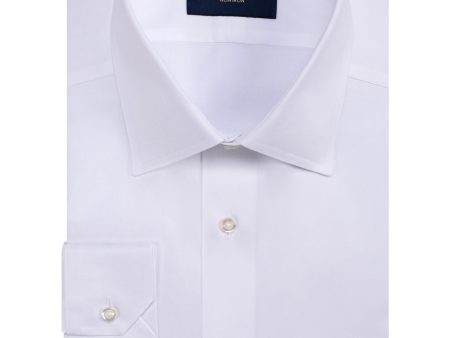 Tailored Fit White Twill Spread Collar Non-Iron Dress Shirt Fashion