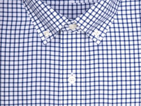 Classic Fit Blue Twill Check Button-Down Collar Supima® Cotton Non-Iron Sport Shirt Online Sale