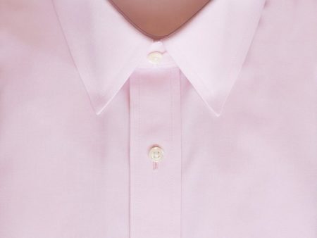 Classic Fit Pink Solid Point Collar Supima® Cotton Non-Iron Pinpoint Oxford Dress Shirt (B T) For Sale