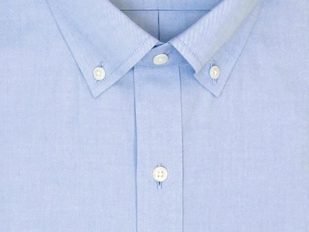 Classic Fit Blue Solid Button-Down Collar Supima® Cotton Non-Iron Pinpoint Oxford Dress Shirt (B T) Online now