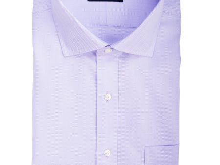 Tailored fit Lavendar Herringbone English Spread Collar Supima® Cotton Non-Iron Dress Shirt (B T) Cheap