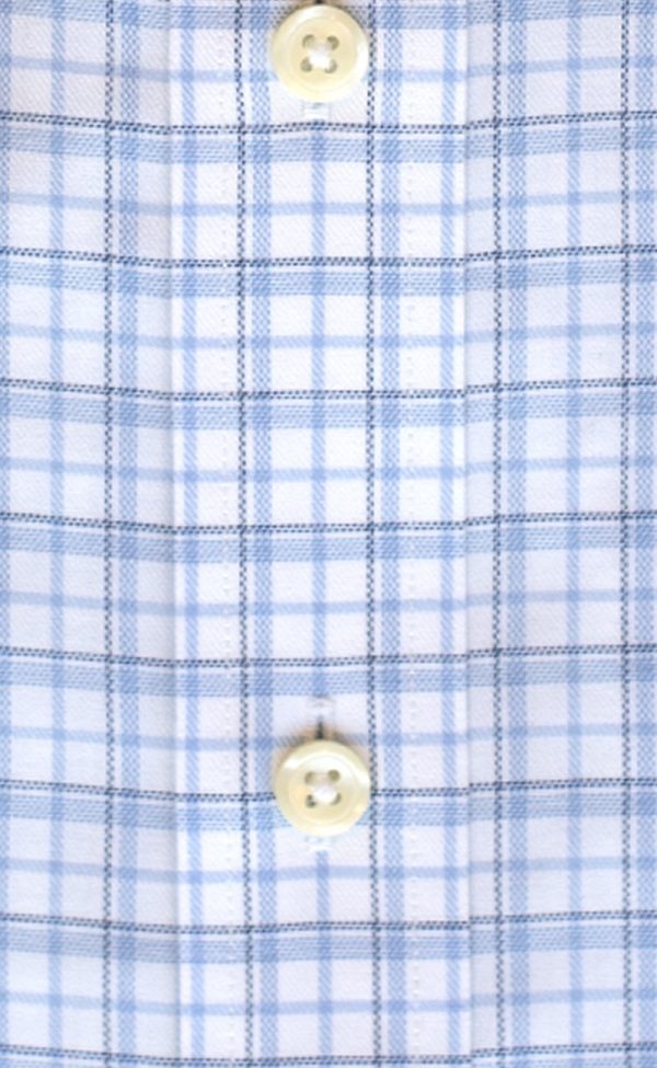 Classic Fit Blue   Navy Twill Check Button-Down Collar Supima® Cotton Non-Iron Sport Shirt (B T) For Discount