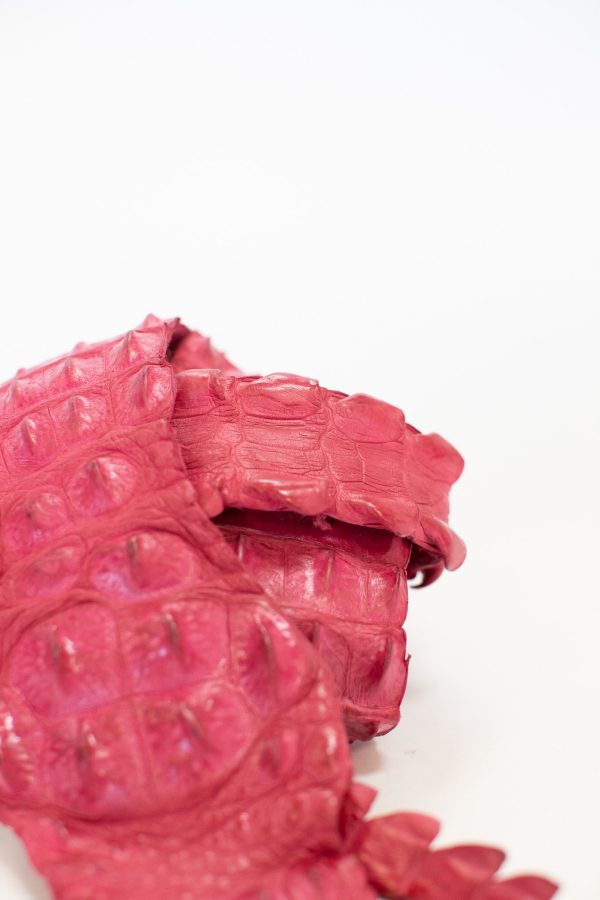 90-99 cm Grade 1 Bright Pink Matte Nile Crocodile Backstrap Leather Online