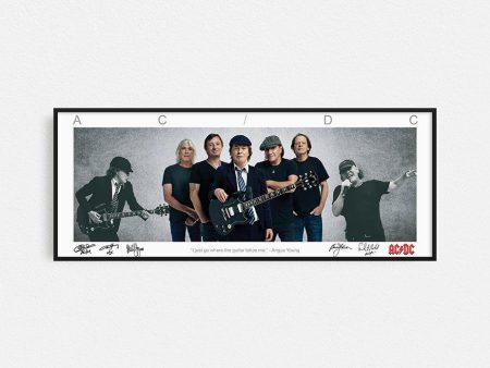 ACDC PANORAMIC COLLAGE PRINT SIGNED FRAMED WINGS For Discount