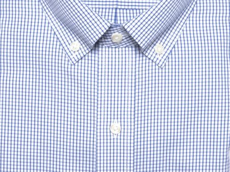 Classic Fit Blue Check Button-Down Collar Supima® Cotton Non-Iron Pinpoint Oxford Dress Shirt Online now