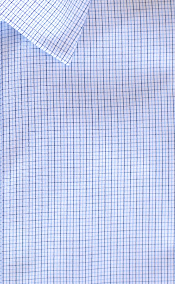 Classic Fit Blue   Navy Microcheck Spread Collar  Supima® Cotton Non-Iron Broadcloth Dress Shirt on Sale