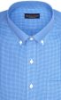 Classic Fit Blue Twill Mini Check Button-Down Collar Supima® Cotton Non-Iron Sport Shirt (B T) on Sale