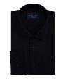 Classic Fit Black Spread Collar Non-Iron Dress Shirt For Cheap