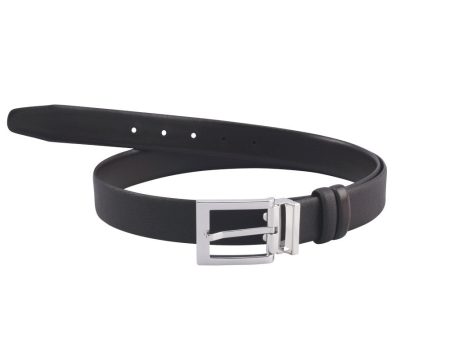 Brown Saffiano Reversible Calfskin Belt Online now