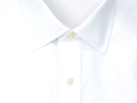 Classic Fit White Solid Spread Collar Supima® Cotton Non-Iron Pinpoint Oxford Dress Shirt (B T) Online now