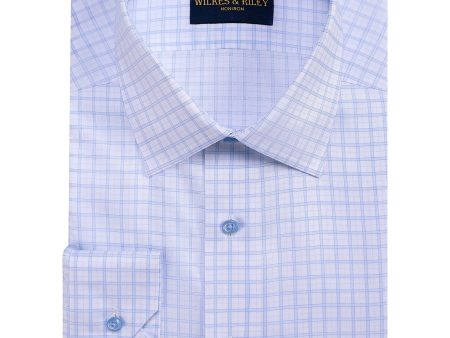 Tailored Fit Sky Framed Check Spread Collar Non-Iron Dress Shirt Online