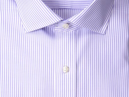 Classic Fit Lavender Bengal Stripe English Spread Collar Supima® Cotton Non-Iron broadcloth Dress Shirt (B T) Hot on Sale