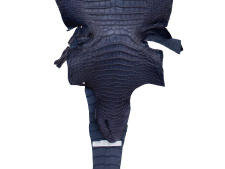 42 cm Grade 2 3 Navy Blue Matte Wild American Alligator Leather - Tag: LA16-0031936 Online Sale