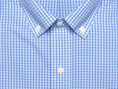 Classic Fit Blue Plaid Button-Down Collar Supima® Cotton Non-Iron Broadcloth Dress Shirt Online Sale