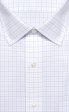 Tailored Fit White Ground Navy   Lt Blue Tattersall Spread Collar  Supima® Cotton Non-Iron Broadcloth Fashion