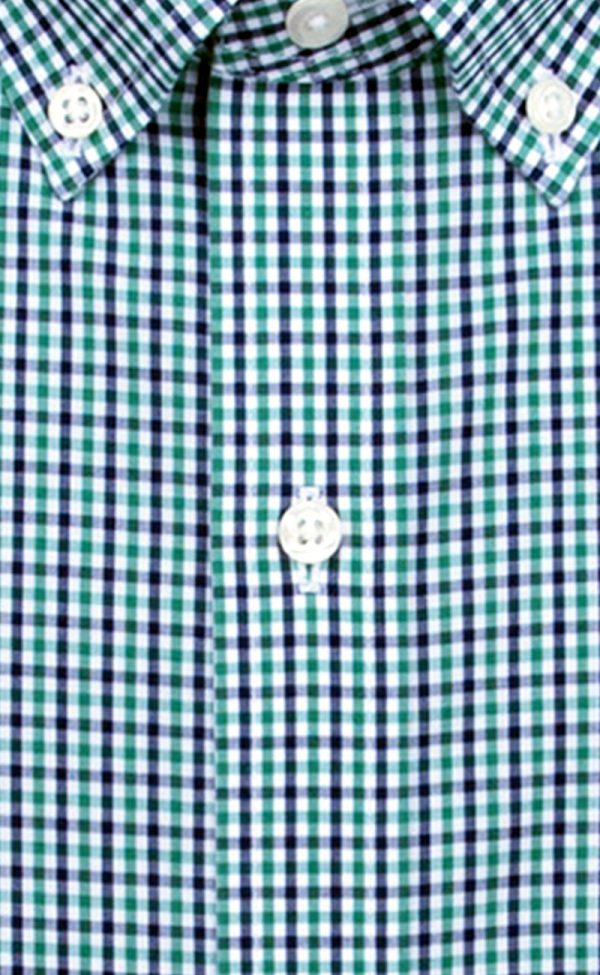 Classic Fit Green   Navy Tattersall check Button-Down Collar Supima® Non-Iron Cotton Broadcloth Sport Shirt Online now