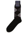 Black Argyle Wool Crew Sock Online