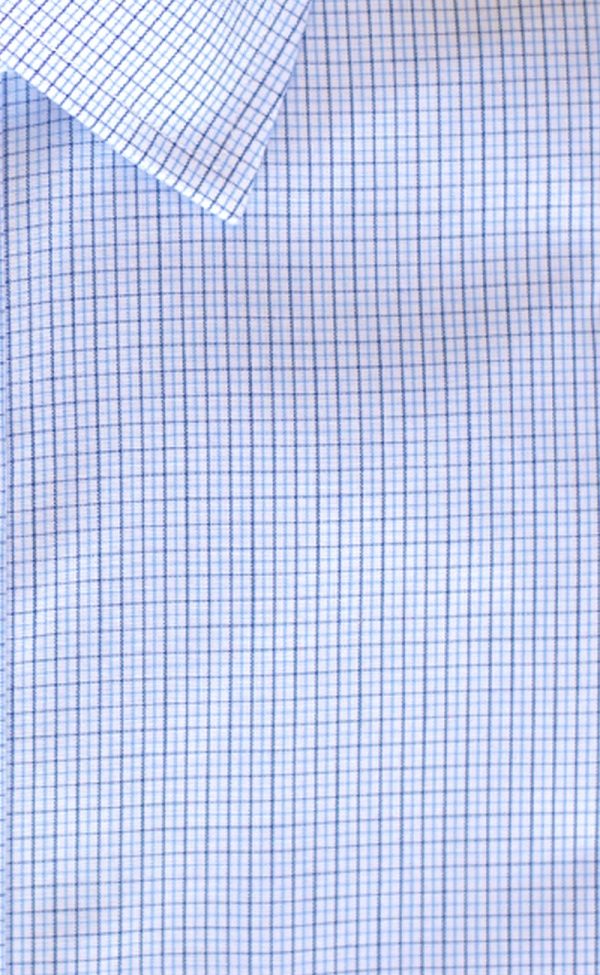 Classic Fit Blue   Navy Microcheck Spread Collar  Supima® Cotton Non-Iron Broadcloth Dress Shirt (B T) For Cheap