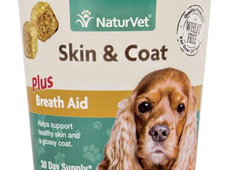 15% OFF: NaturVet Skin & Coat Plus Breath Aid Soft Chew Supplement For Dogs 70 count Discount