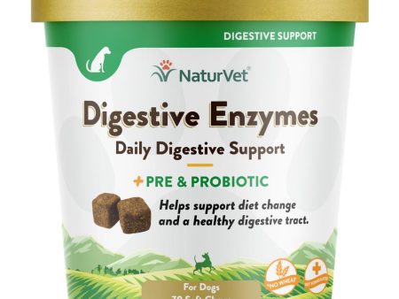 15% OFF: NaturVet Digestive Enzymes Plus Pre & Probiotics Soft Chew Supplement For Dogs 70 count For Discount