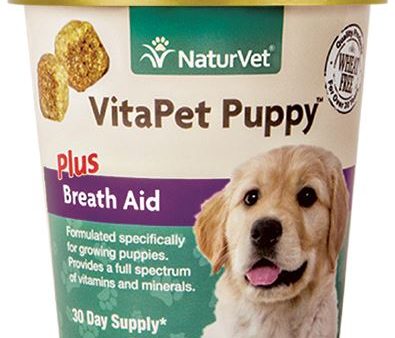 15% OFF: NaturVet VitaPet PUPPY Plus Breath Aid Soft Chew Supplement For Dogs 70 count Online Hot Sale