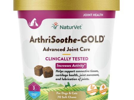 15% OFF: NaturVet ArthriSoothe-GOLD Advanced Joint Care Soft Chew Supplement For Dogs & Cats 70 count Sale