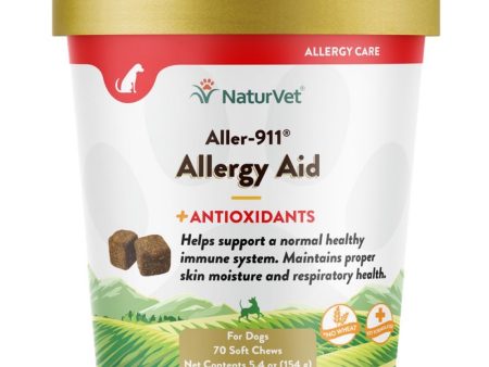 15% OFF: NaturVet Aller-911 Allergy Aid Plus Antioxidants Soft Chew Supplement For Dogs 70 count Sale